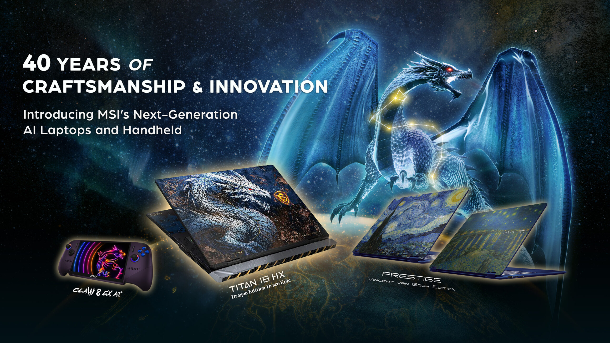 COMPUTEX 2026: MSI khẳng định vị thế dẫn đầu với siêu phẩm Titan 18 HX Dragon Edition Draco Epic và máy chơi game cầm tay Claw 8 EX AI+